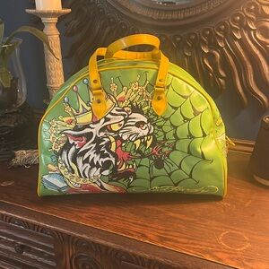 Vintage Ed Hardy Tiger/Wolf Limited Edition Bowling Duffel Bag
